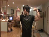 Teen emo flex his MONSTER biceps 2/2